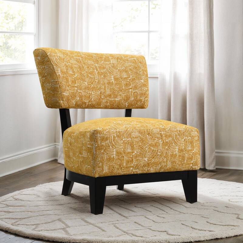 Furniture of America Phaen Modern 28-inch Pattern Fabric Accent Chair - Yellow