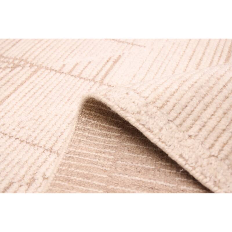 ECARPETGALLERY Hand-knotted Tangier Cream Wool Rug - 4'11 x 7'11