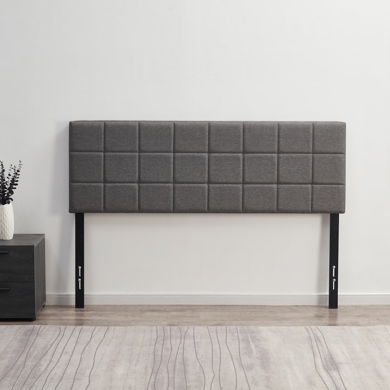 Nestl Square Tufted Upholstered Adjustable Headboard - Grey - Twin