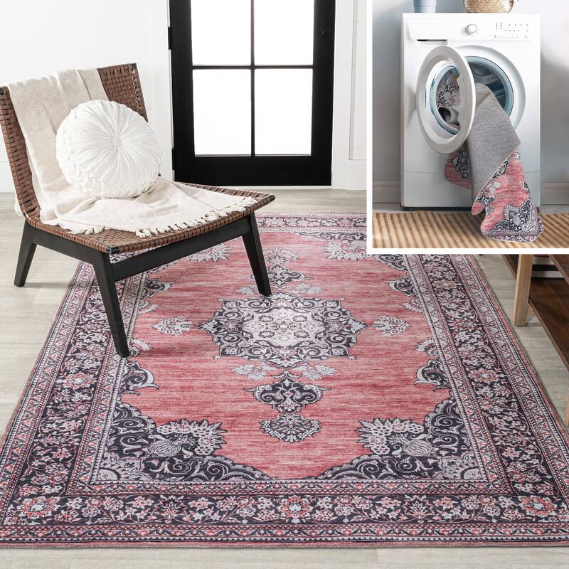 JONATHAN Y Wincer Bohemian Distressed Chenille Machine-Washable Area Rug