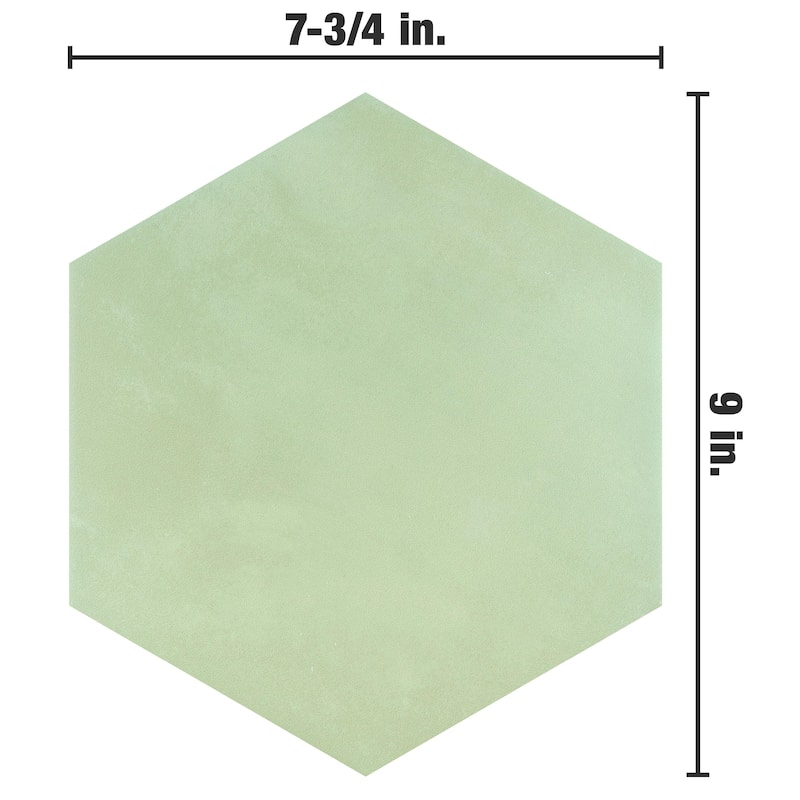 Merola Tile Horizon Hex Verde 7-3/4" x 9" Porcelain Floor and Wall Tile