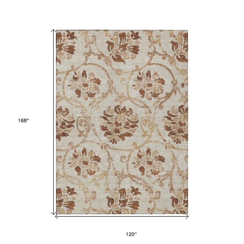 HomeRoots Floral Traditional Rectangle Outdoor Rug