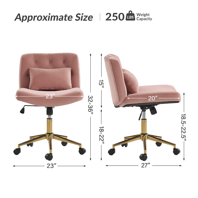 Ollie Modern Flannel Swivel Tilting Office Chair with Pillow by HULALA HOME