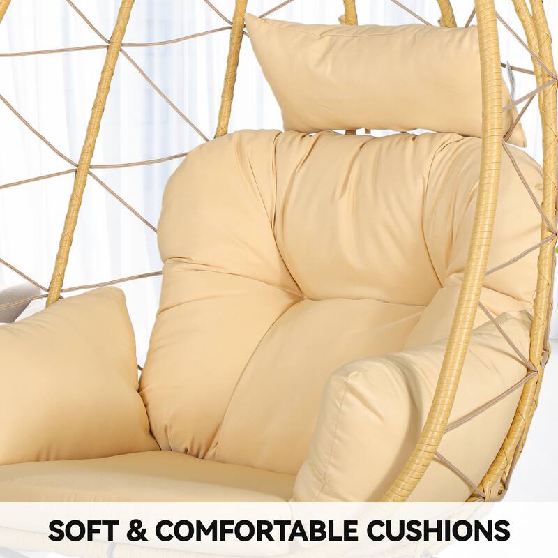 Moasis Cushioned Egg Chair with Rocker, PE Wicker