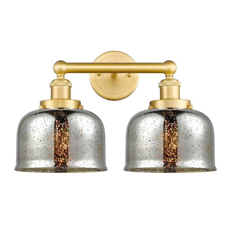 Innovations Lighting 616-2W-10-16-L Bell Vanity Bell 2 Light 16" Wide - Satin Gold / Silver Plated Mercury
