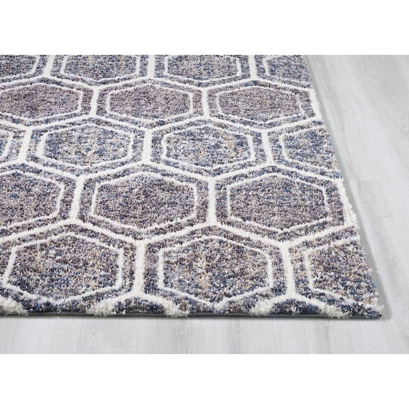 Carson Carrington Hogsrum Mid-century Honeycomb Shag Rug