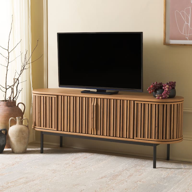 SAFAVIEH Enid 4-Door Media Stand Fits up to 65" Flatscreen TV - 60Wx15Dx23H