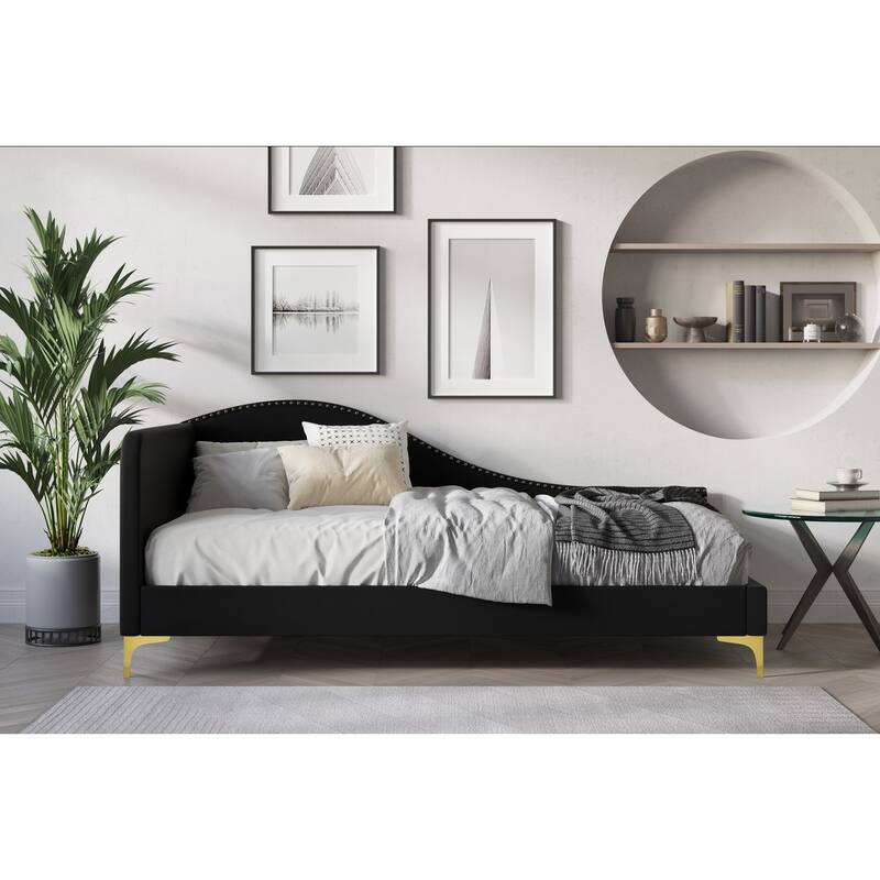 Loretta Upholstered Twin Daybed - Black