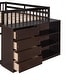 preview thumbnail 39 of 48, Floor Bunk Bed with Movable Storage Cabinet, Solid Wood Bunkbeds Frame