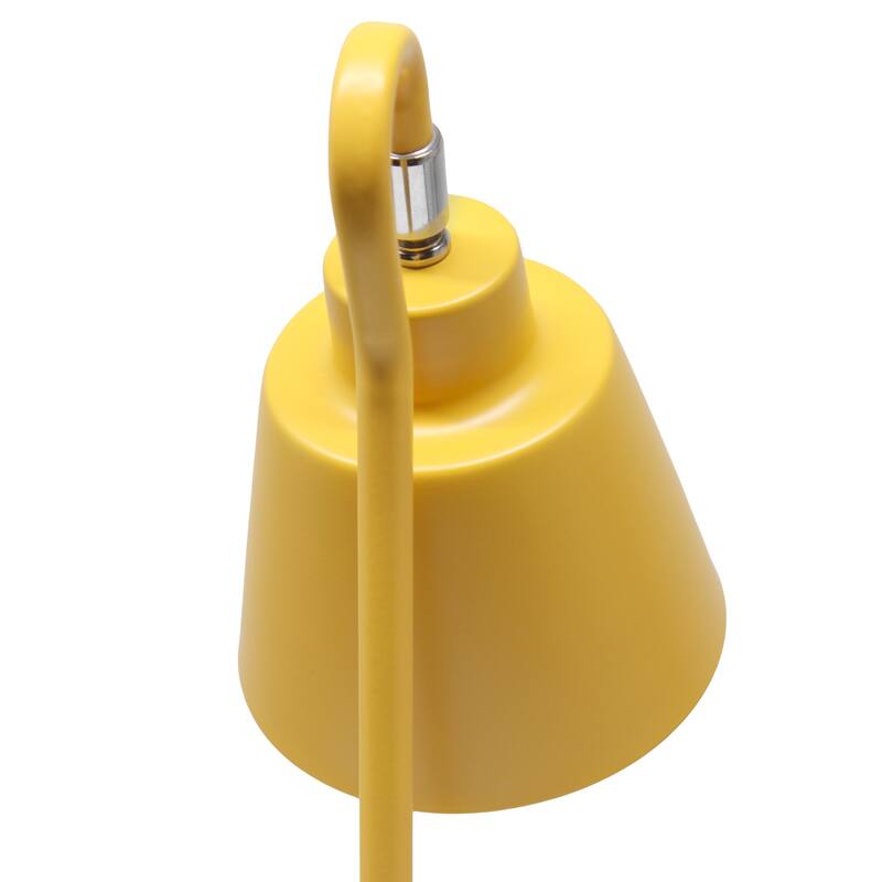 Modern Metal Desk Lamp with Dual USB Charging Ports Adjustable Arm Multiple Colors - 7.28” x 5.60” x 16”