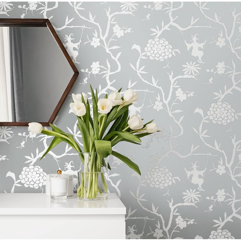NextWall Chinoiserie Silhouette Peel and Stick Wallpaper