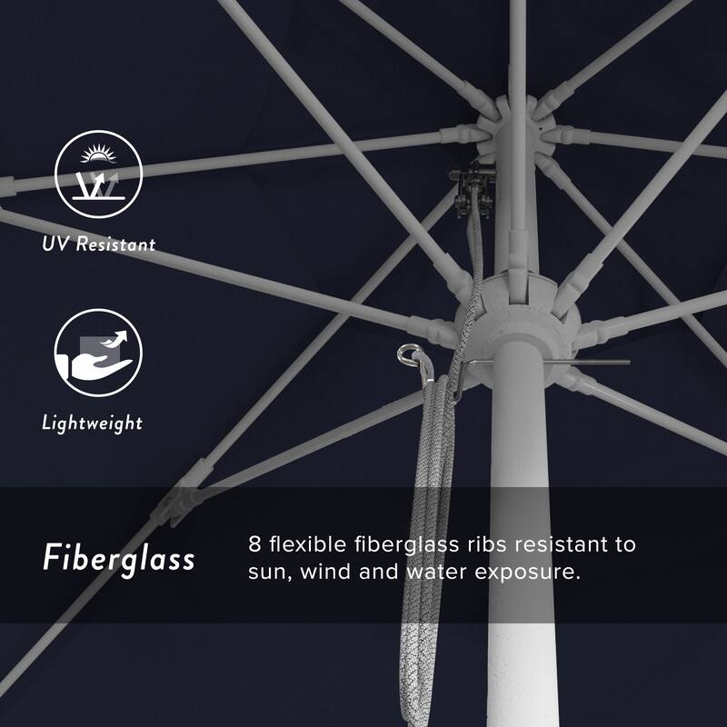 California Umbrella 11' Venture Series Patio Umbrella,White Aluminum Pole Fiberglass Ribs Pulley Lift Olefin