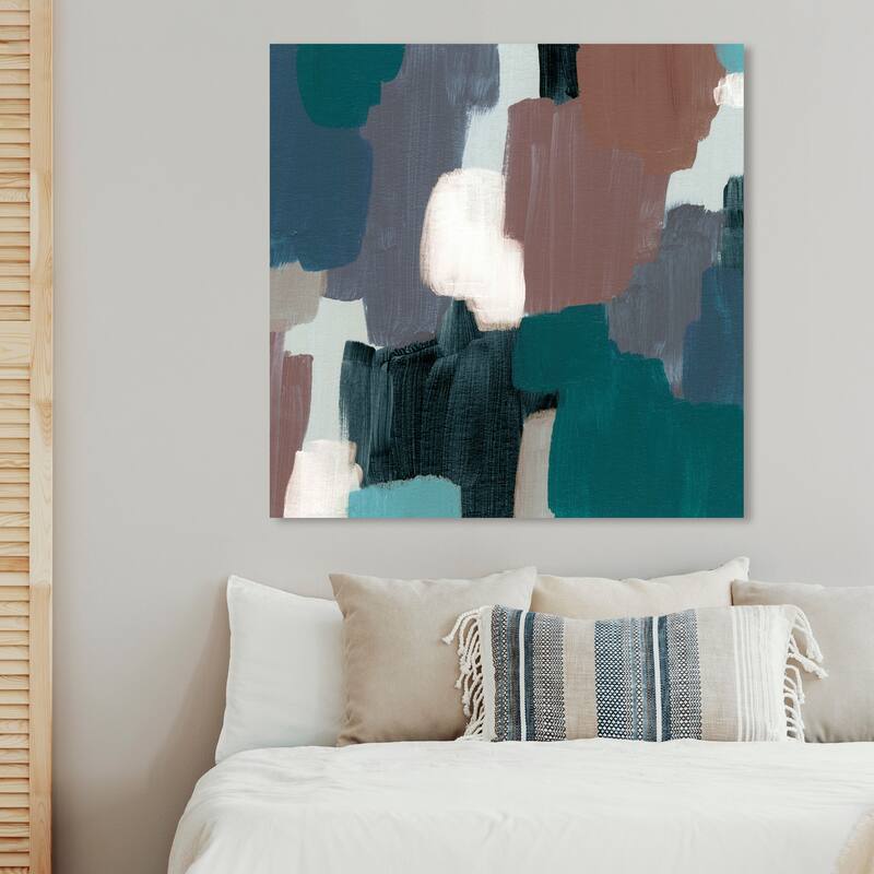 Wynwood Studio Canvas Abstract Earthtones Pieces Blue and Modern & Contemporary Wall Art Canvas Print - 40 x 40