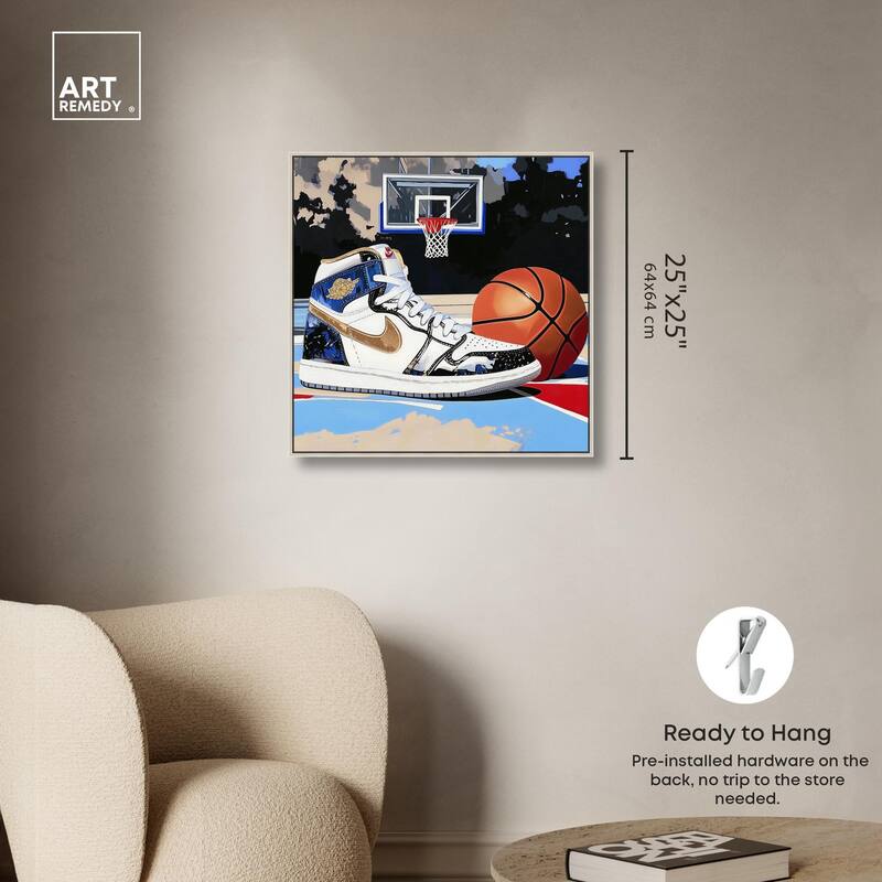 Basketball Court Blues Canvas by Art Remedy