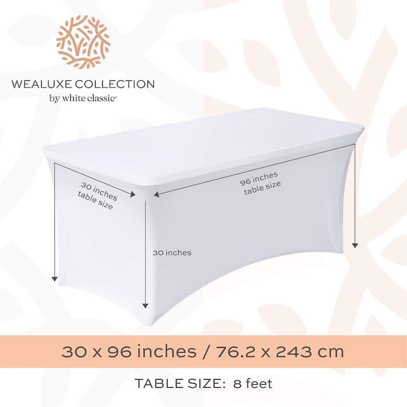 Stretch Spandex Table Covers, 2 Pack Fitted Tablecloths for Rectangle Tables