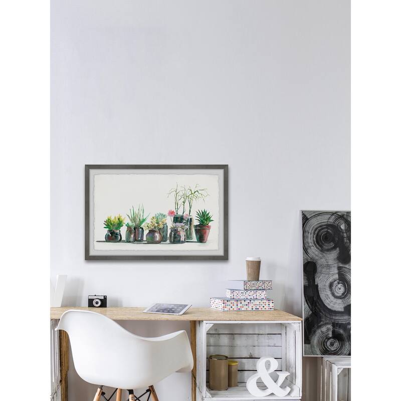 Garden Jars Framed Wall Art, Cozy Living Accent - Inviting Artwork for Homely Spaces