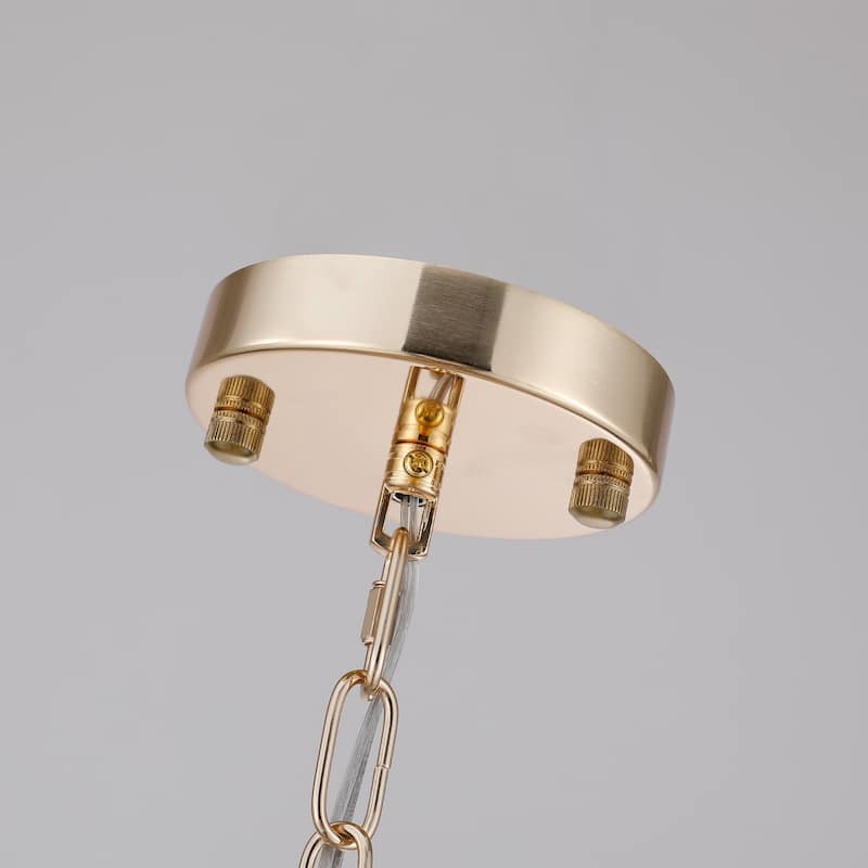 4-Light Gold Bulb Cluster Chandelier with Globe Glass Shade