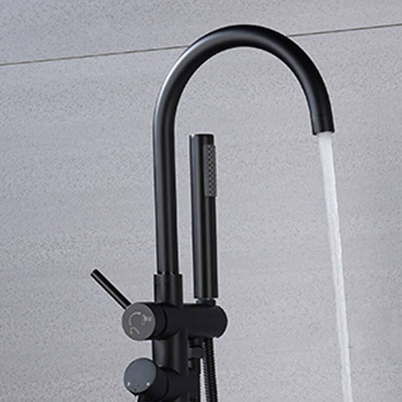 Floor Mount Bathtub Faucet Freestanding Tub Filler High Flow Shower Faucets with Handheld Shower