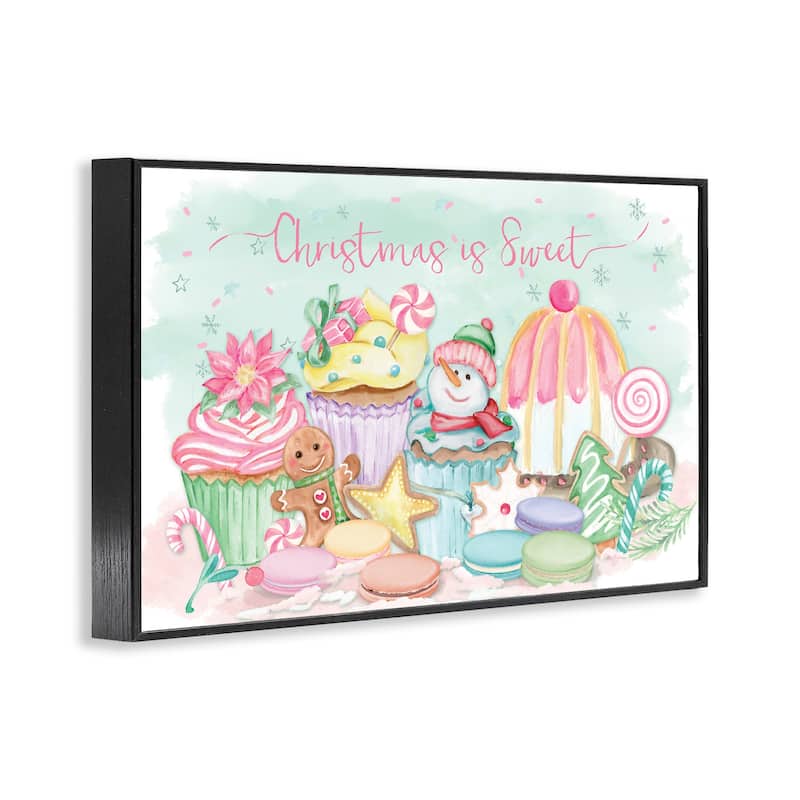 Stupell Christmas Is Sweet Festive Desserts Framed Giclee Art Design By Mollie B.