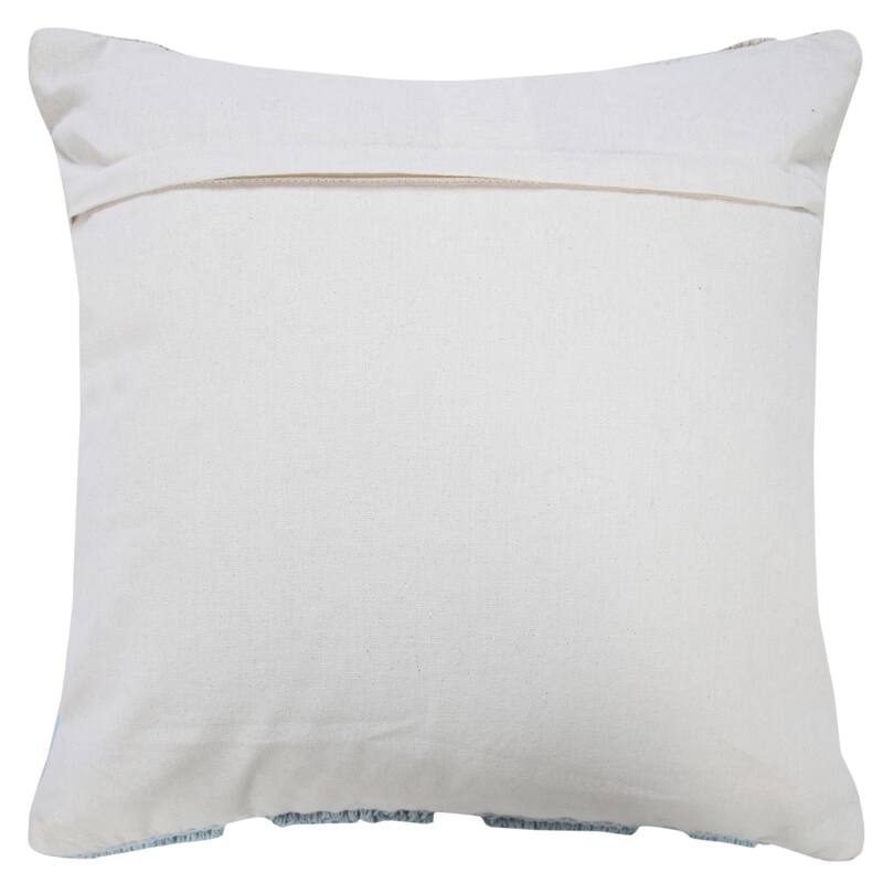 Handwoven Textured Geometric Square Throw Pillow - 18" - Gray and White