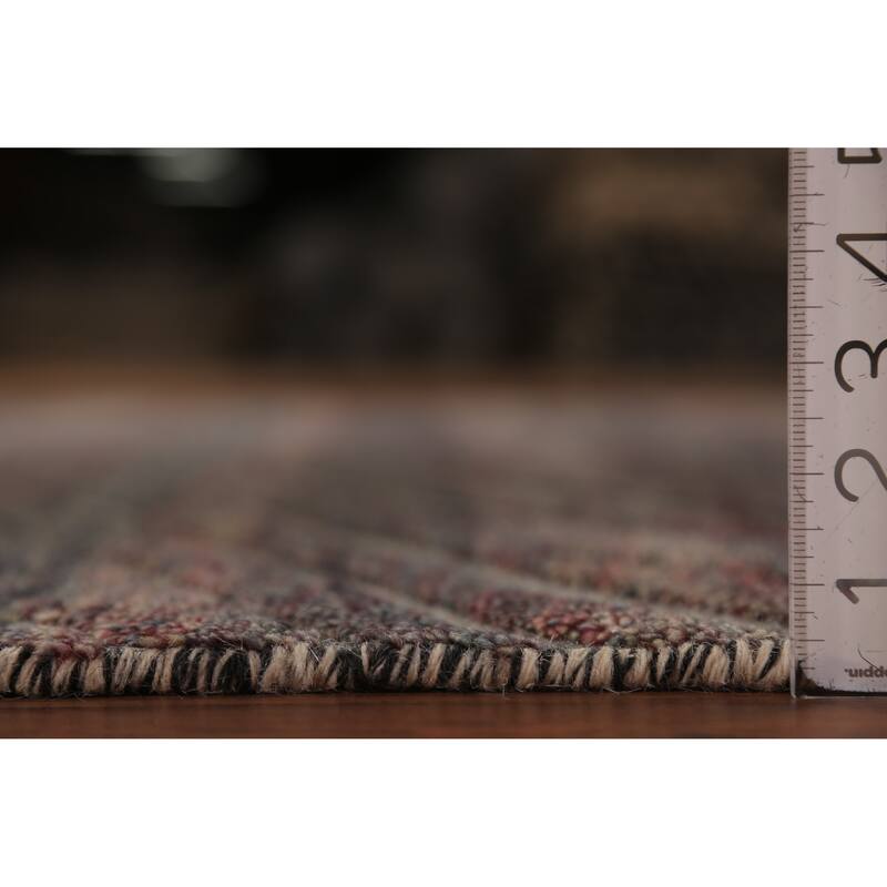 Striped Moroccan Indian Area Rug Hand-Knotted Wool Carpet - 5'1" x 8'1"