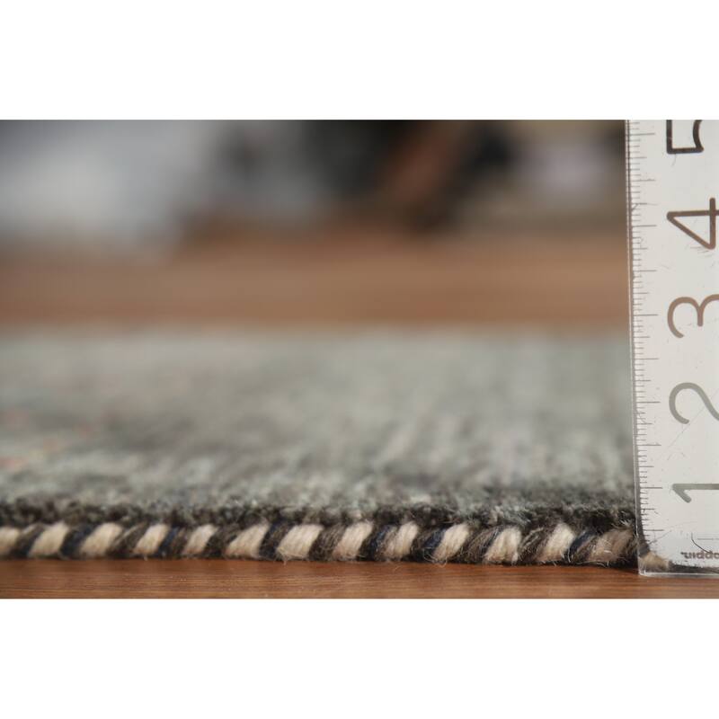 Gabbeh Indian Rug Hand-Knotted Grey Foyer Wool Carpet - 2'6" x 5'7"