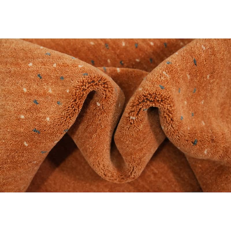 Hand Knotted Oriental 100% Wool Carpet Tribal Animal Pictorial Oranges & Rust Gabbeh Area Rug - 8' 11'' X 8' 11''