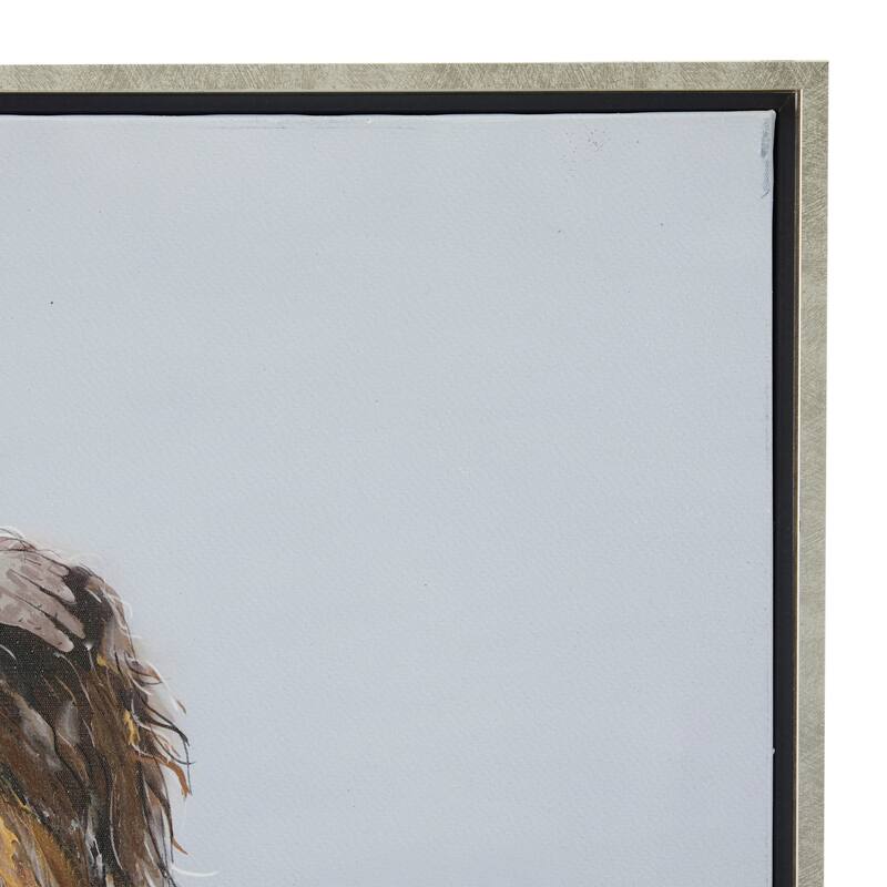 White Canvas Women Landscape Framed Wall Art with Silver Frame