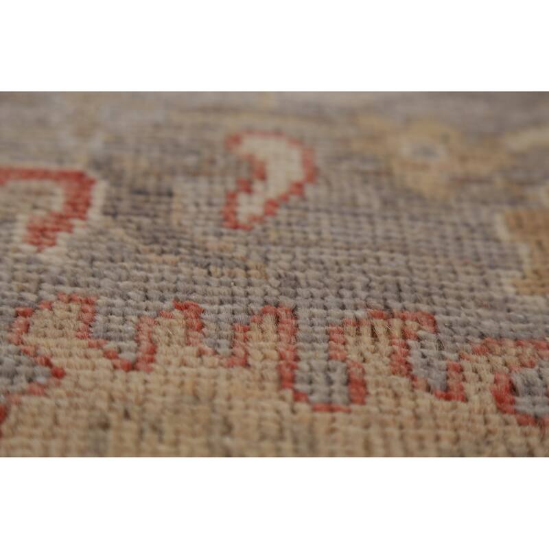 Hand Knotted Oriental 100% Wool Carpet Transitional All-Over Greys & Charcoal Oushak Area Rug - 9' 9'' X 7' 10''