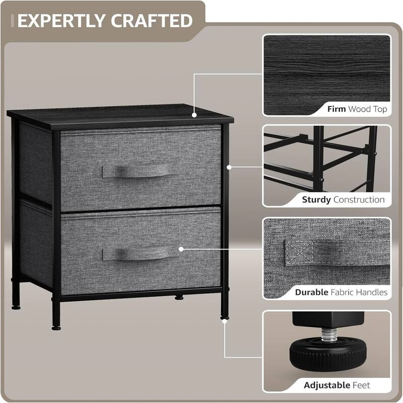 Nightstand with 2 Drawers