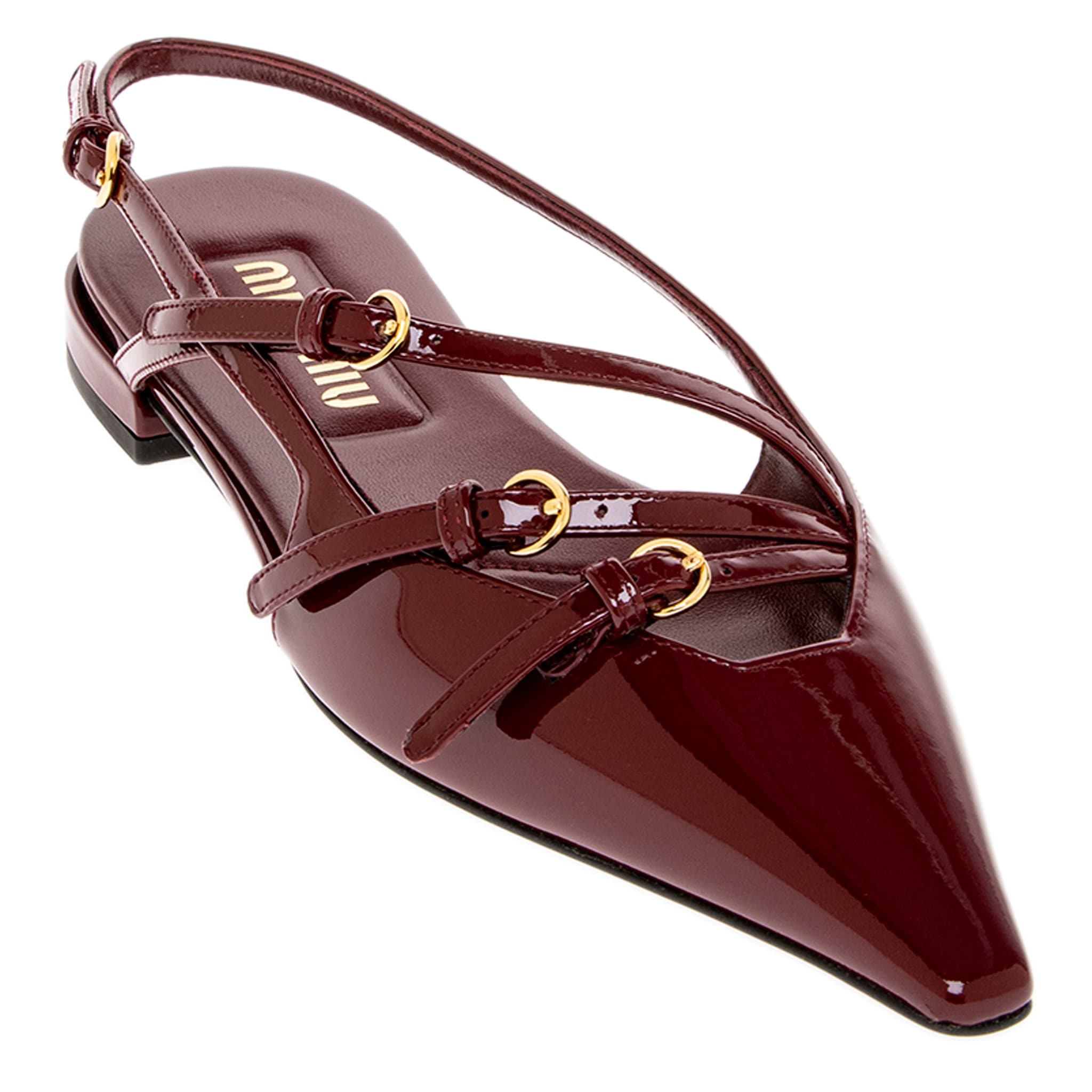 Miu Miu Patent Leather Slingback Flats
