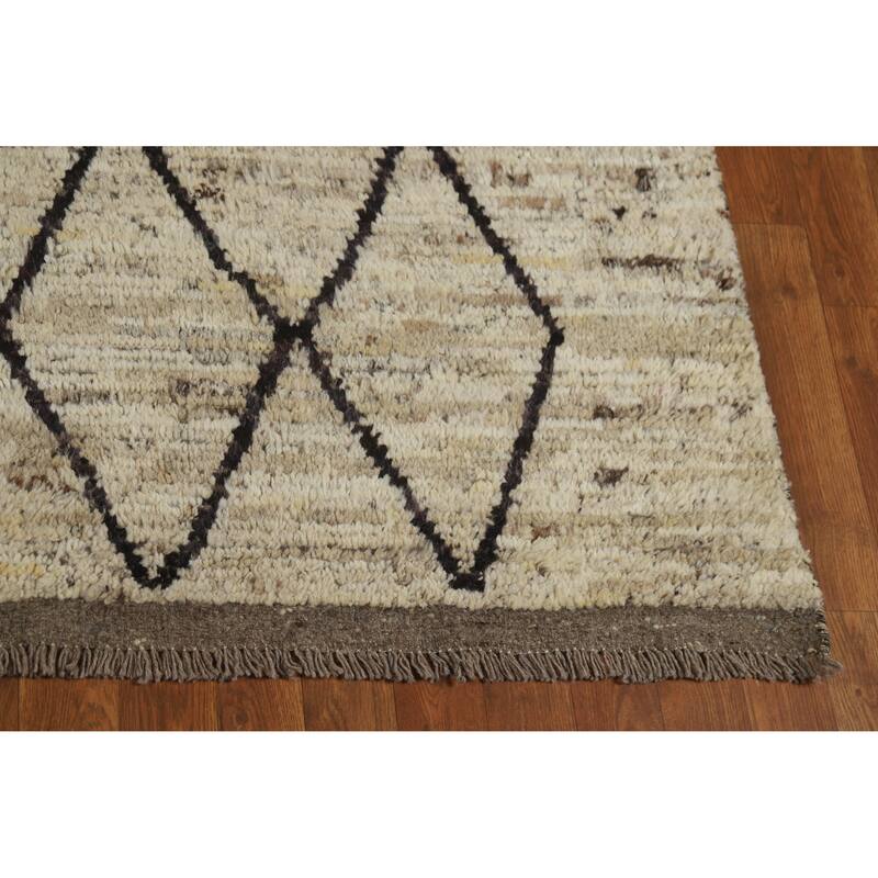 Trellis Moroccan Oriental Area Rug Handmade Wool Carpet - 6'7" x 10'0"