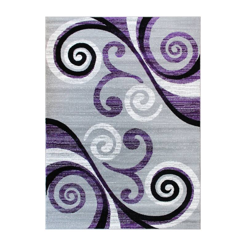Modern Distressed Swirl Abstract Style Indoor Area Rug
