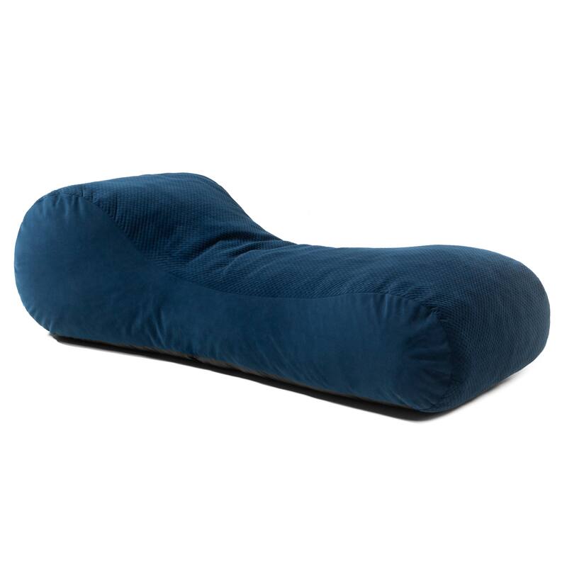 Jaxx Arlo Lounger Bean Bag Chair - Two-Tone - Quilted Microvelvet - Indigo