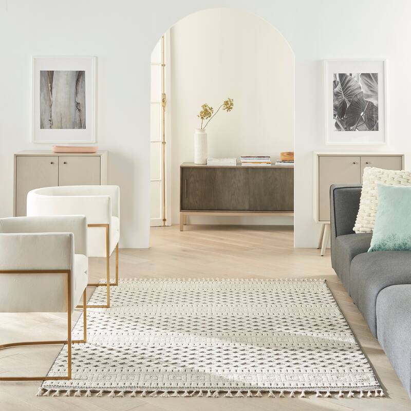Nourison Elwood Contemporary Greek Key Lattice Geometric Area Rug