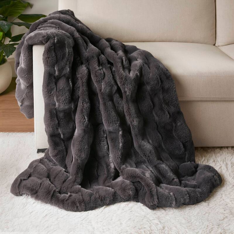 Madison Park Camille Faux Fur Throw