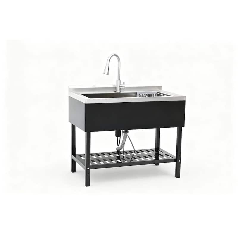 Stainless Steel Utility Sink, Freestanding Sink 1