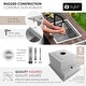 preview thumbnail 6 of 9, Concealed Dual-Mount 20" Stainless Steel Utility Sink, 1-Hole Prep, Dura-Tek Finish, Matte Black Faucet, Handmade.