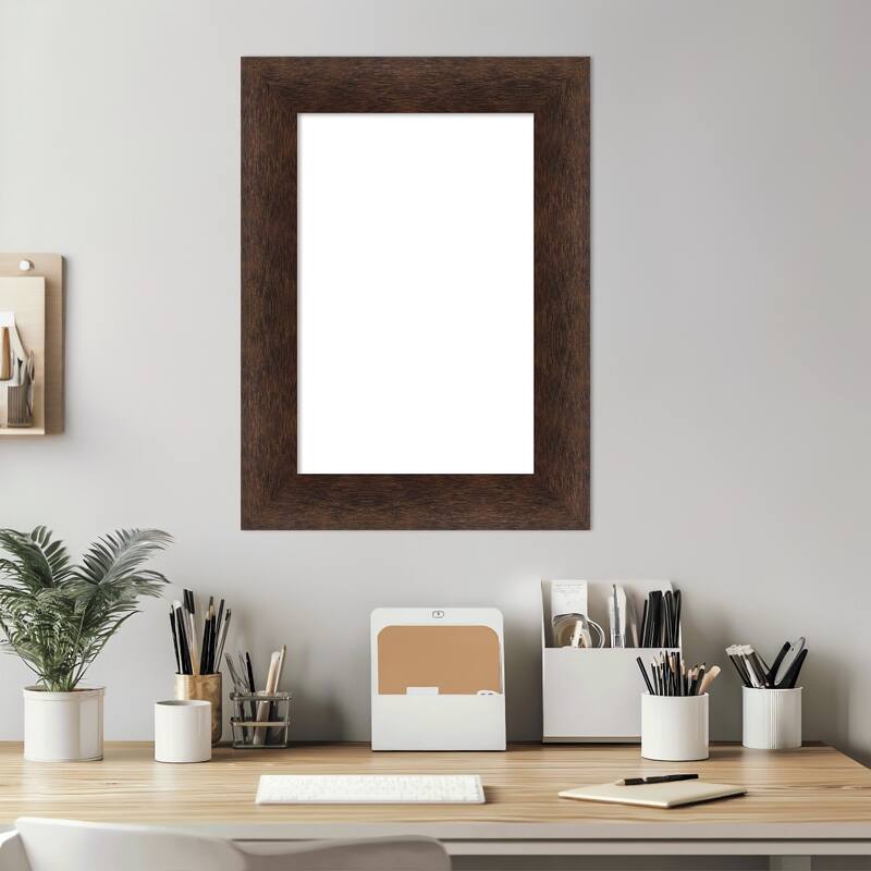 Amanti Art Warm Walnut Framed Dry Erase Magnetic Board