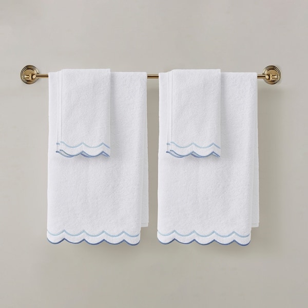 Peri Home Scallop 4-piece Bath and Hand Towel Set - Blue