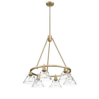 Orwell 6-Light Chandelier in Brushed Champagne Bronze with Clear Glass - Gold