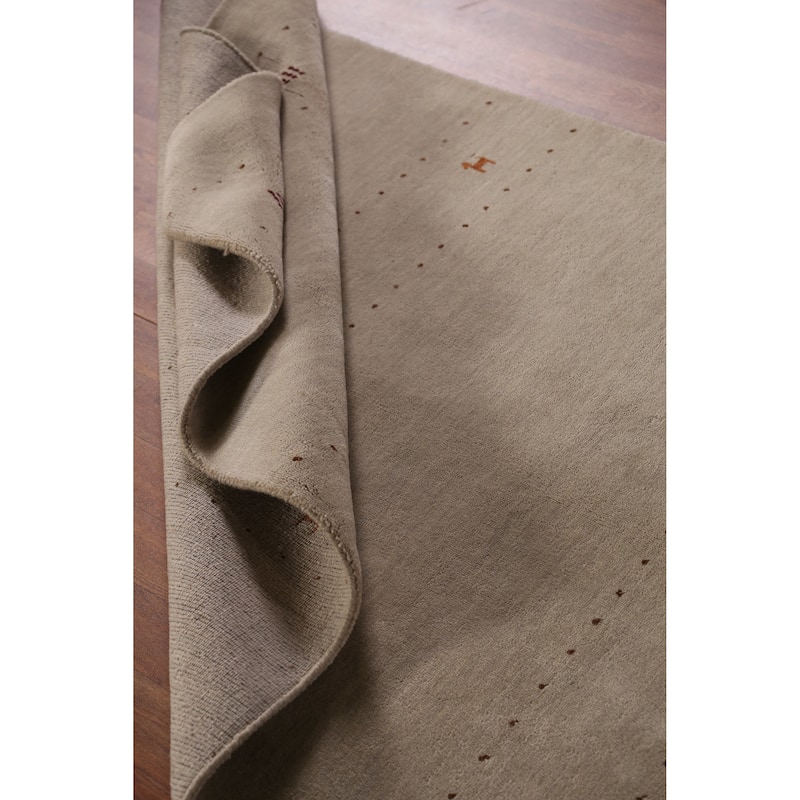 Tribal Gabbeh Indian Rug Handmade Beige Modern Wool Carpet - 4'0" x 5'11"