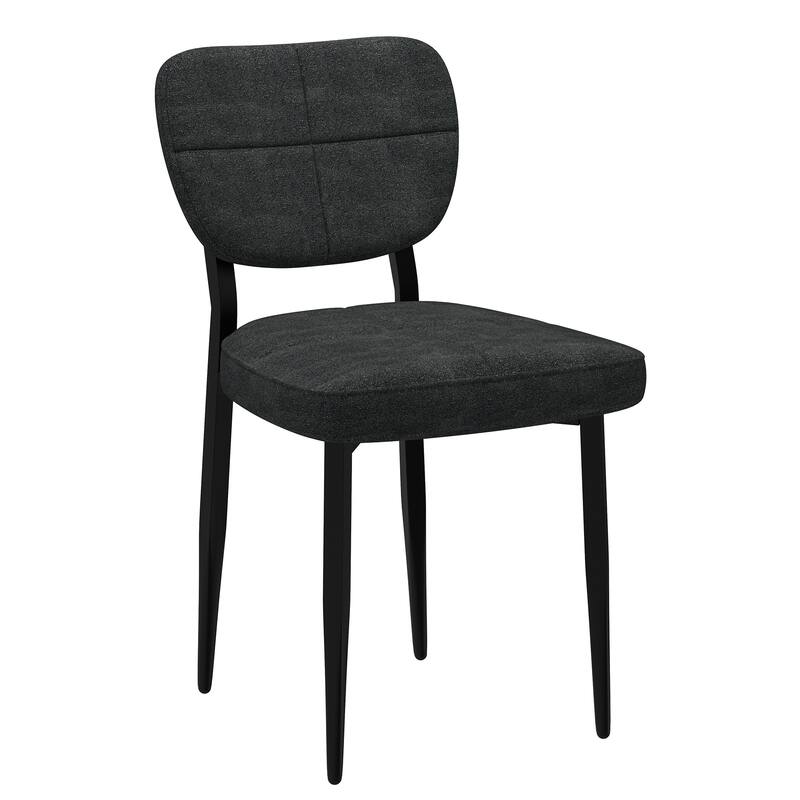 Modern Fabric and Metal Dining Chair, Set of 4 - Charcoal
