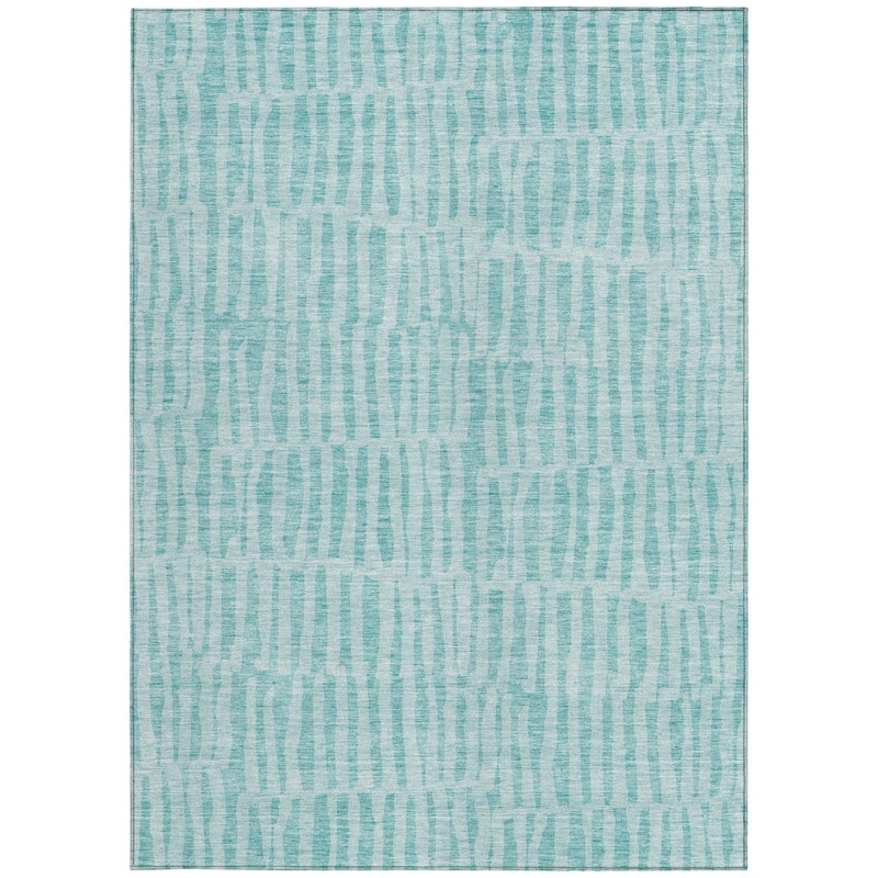 HomeRoots Striped Transitional Rectangle Outdoor Rug