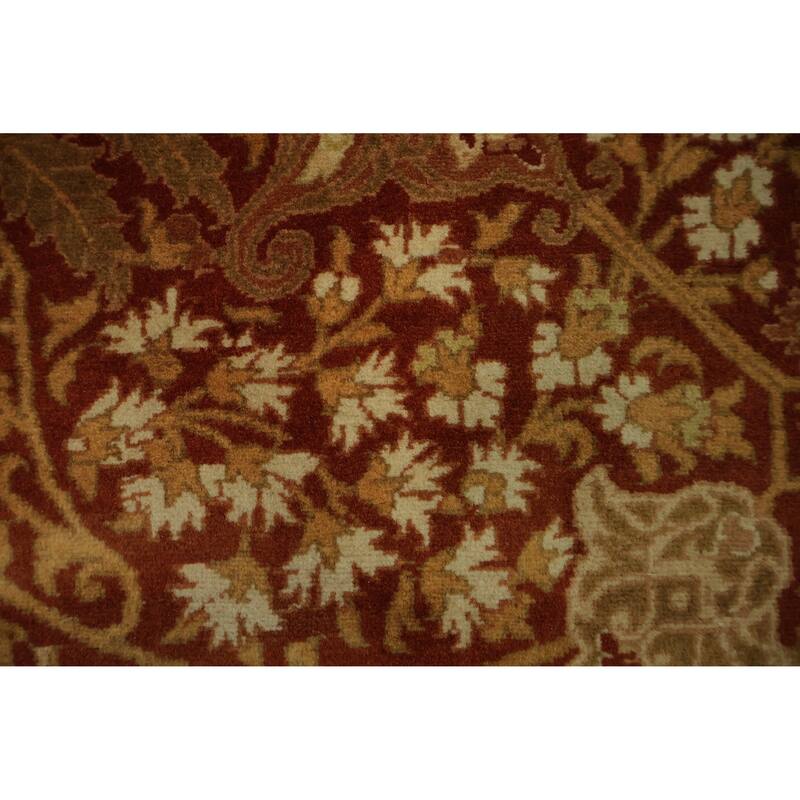 Hand Knotted Oriental 100% Wool Carpet Traditional Floral Oranges & Rust Tabriz Area Rug - 8' 0'' X 8' 0''