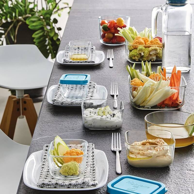 Bormioli Rocco Frigoverre 3 Piece Square Food Storage Container Set - 25.25 oz