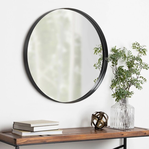 Modern Deep Frame Wall-Mounted Vanity Round Mirror - Bed Bath