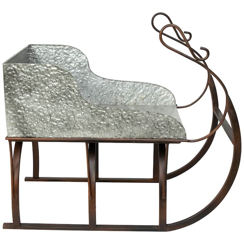 Galvanized Metal Christmas Sleigh Tabletop Decoration - 24.5"