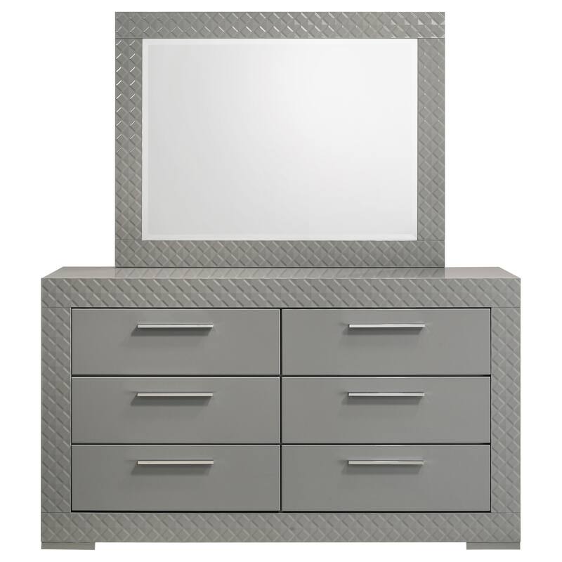 Ives 6-drawer Dresser and Mirror High Gloss