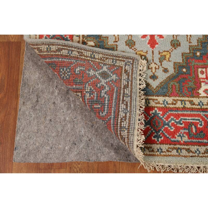 Hand Knotted Oriental 100% Wool Carpet Traditional Medallion Greys & Charcoal Heriz (serapi) Area Rug - 5' 1'' X 2' 11''